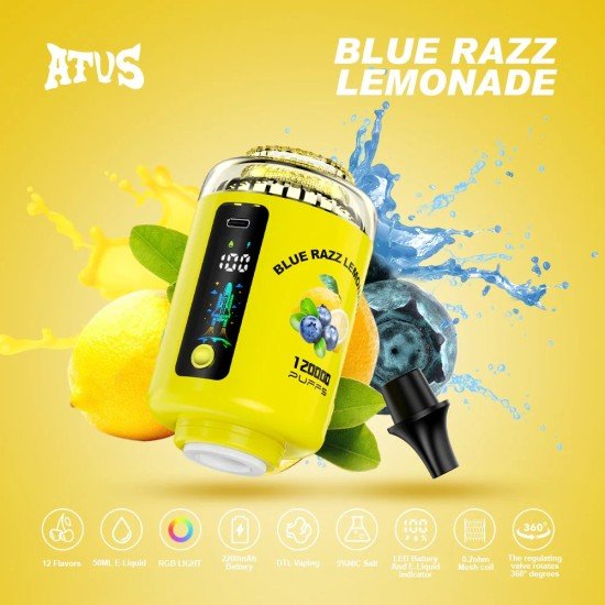 ATVS 120K Puffs Shisha Hookah Head Vape System – 50ml E-Liquid.